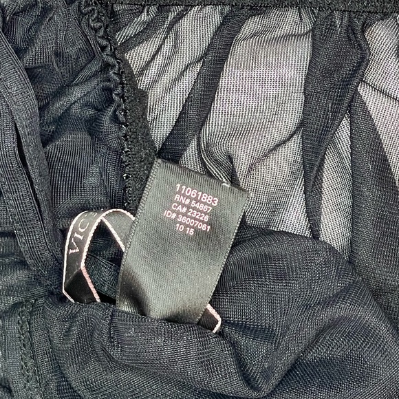 Victoria’s Secret Sheer Black Babydoll Negligee & Panties Set Lace Lingerie - Picture 2 of 8